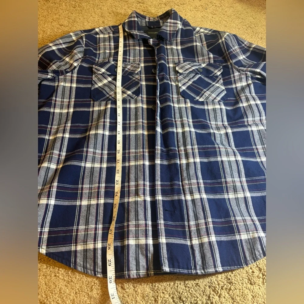 Banana Republic Navy and White Plaid‎ Men's XL Shirt Jacket